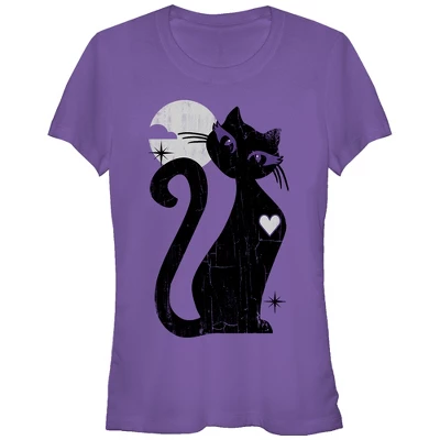 Junior's Lost Gods Halloween Full Moon Cat Heart T-Shirt 4 Junior's Lost Gods Halloween Full Moon Cat Heart T-Shirt - Image 4
