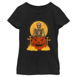 Girl's Lost Gods Halloween Skeleton And Jack-O'-Lantern T-Shirt -Wear for all Store GUEST 042a40b7 b210 4039 bb21 89f2bdf9c806