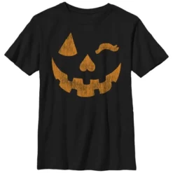 Boy's Lost Gods Halloween Jack-o'-Lantern Wink T-Shirt -Wear for all Store GUEST 0a6f3732 7482 4da0 98f6 903f15dd134b