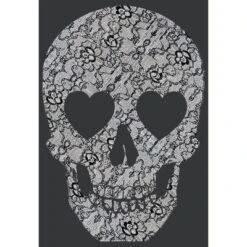 Women's Lost Gods Lace Print Heart Skull Racerback Tank Top