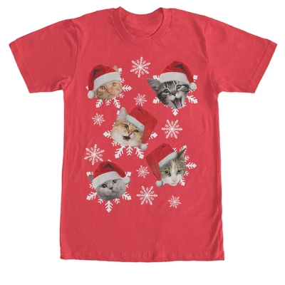 Men's Lost Gods Ugly Christmas Cat Snowflakes T-Shirt 3 Men's Lost Gods Ugly Christmas Cat Snowflakes T-Shirt - Image 3