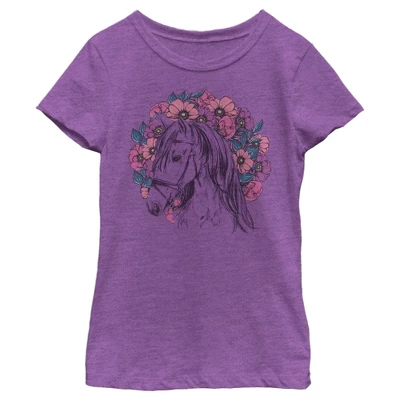 Girl's Lost Gods Floral Horse Love At First Ride T-Shirt 6 Girl's Lost Gods Floral Horse Love At First Ride T-Shirt - Image 6