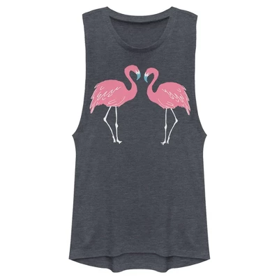 Junior's Lost Gods Couple Pink Flamingos Festival Muscle Tee 3 Junior's Lost Gods Couple Pink Flamingos Festival Muscle Tee - Image 3