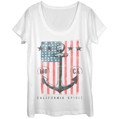 Women's Lost Gods Fourth Of July Anchor American Flag Scoop Neck 2 Women's Lost Gods Fourth Of July Anchor American Flag Scoop Neck - Image 2