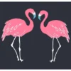 Junior's Lost Gods Couple Pink Flamingos Festival Muscle Tee