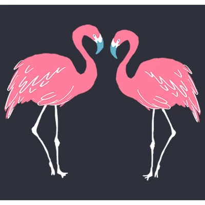 Junior's Lost Gods Couple Pink Flamingos Festival Muscle Tee 1 Junior's Lost Gods Couple Pink Flamingos Festival Muscle Tee