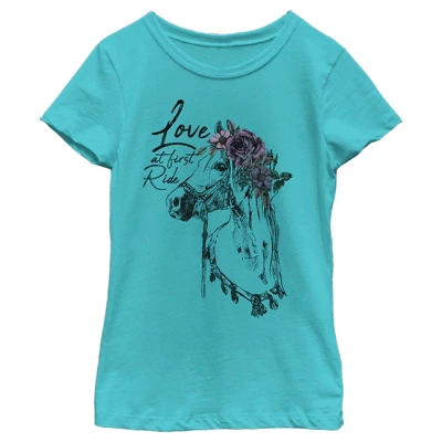 Girl's Lost Gods Floral Horse Love At First Ride T-Shirt 4 Girl's Lost Gods Floral Horse Love At First Ride T-Shirt - Image 4