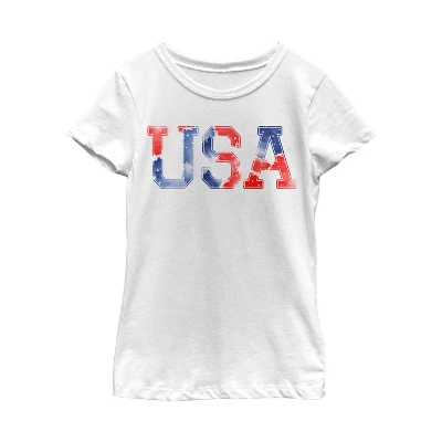 Girl's Lost Gods Fourth Of July USA Watercolor Print T-Shirt 3 Girl's Lost Gods Fourth Of July USA Watercolor Print T-Shirt - Image 3