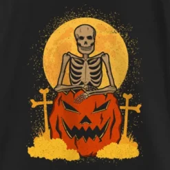 Girl's Lost Gods Halloween Skeleton And Jack-O'-Lantern T-Shirt