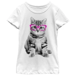 Girl's Lost Gods Fluffy Kitten In Pink Glasses T-Shirt -Wear for all Store GUEST 4a81938d cddc 483c 9c2e fc6d72d24861