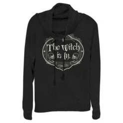 Junior's Lost Gods Halloween The Witch Is In Skulls Cowl Neck Sweatshirt -Wear for all Store GUEST 4a8aa62d 9001 4c2a a666 8638a55022e9
