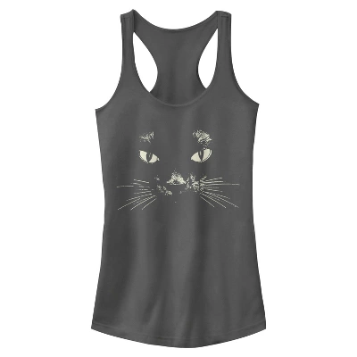 Junior's Lost Gods Black Cat Face Racerback Tank Top 2 Junior's Lost Gods Black Cat Face Racerback Tank Top - Image 2