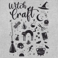 Women's Lost Gods Halloween Witchcraft Necessities Black And White T-Shirt