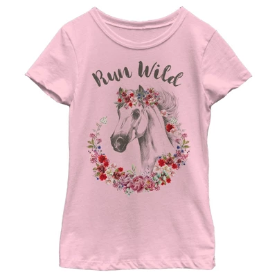 Girl's Lost Gods Floral Horse Love At First Ride T-Shirt 10 Girl's Lost Gods Floral Horse Love At First Ride T-Shirt - Image 10