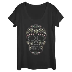 Women's Lost Gods Halloween Sugar Skull Scoop Neck -Wear for all Store GUEST 56f3a954 f981 4d95 990f 21b6f374c9c2