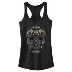Junior's Lost Gods Halloween Sugar Skull Racerback Tank Top -Wear for all Store GUEST 5c78a866 13fa 4491 a687 4e902a2d6630
