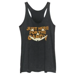 Women's Lost Gods Halloween Just Here For The Candy Jack-O'-Lantern Racerback Tank Top -Wear for all Store GUEST 5ee0bd8c 0dc5 4c9b 8465 f205a7c5ccc5
