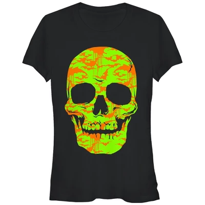 Junior's Lost Gods Halloween Skull Bats In Flight Face T-Shirt 2 Junior's Lost Gods Halloween Skull Bats In Flight Face T-Shirt - Image 2