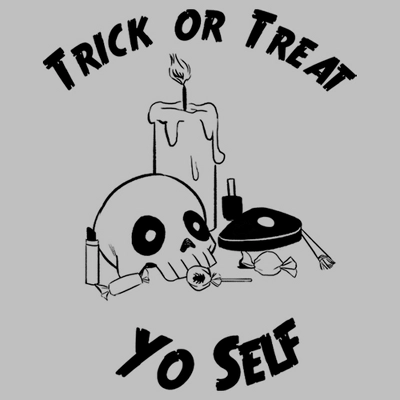 Women's Lost Gods Halloween Trick Or Treat Yourself T-Shirt 1 Women's Lost Gods Halloween Trick Or Treat Yourself T-Shirt