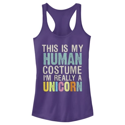 Junior's Lost Gods Unicorn In Human Costume Racerback Tank Top 2 Junior's Lost Gods Unicorn In Human Costume Racerback Tank Top - Image 2