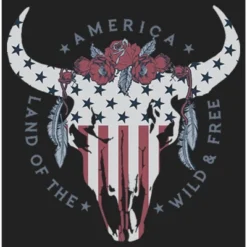 Junior's Lost Gods Fourth Of July Wild & Free Skull Festival Muscle Tee