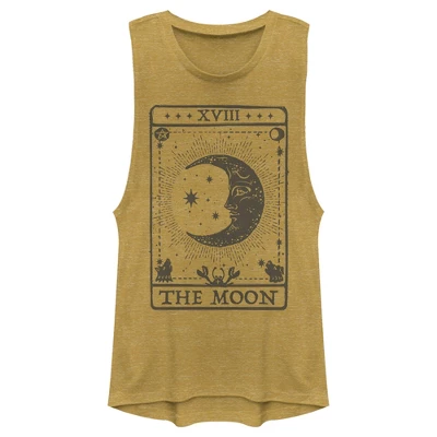 Junior's Lost Gods The Moon Tarot Card Festival Muscle Tee 3 Junior's Lost Gods The Moon Tarot Card Festival Muscle Tee - Image 3