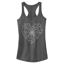 Junior's Lost Gods Halloween Heart Spider Web Racerback Tank Top -Wear for all Store GUEST 840980c4 70ba 4332 b75a 27047648d994