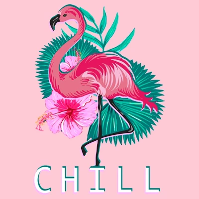 Girl's Lost Gods Flamingo Tropical Chill T-Shirt 1 Girl's Lost Gods Flamingo Tropical Chill T-Shirt