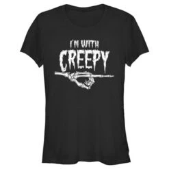 Junior's Lost Gods Halloween I'm With Creepy T-Shirt -Wear for all Store GUEST 86e5edad 39c8 4cec b1cd 47819f55c79c