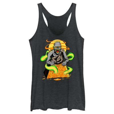 Women's Lost Gods Halloween Mummy Scene Racerback Tank Top 3 Women's Lost Gods Halloween Mummy Scene Racerback Tank Top - Image 3