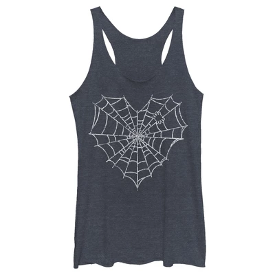 Women's Lost Gods Halloween Heart Spider Web Racerback Tank Top 4 Women's Lost Gods Halloween Heart Spider Web Racerback Tank Top - Image 4
