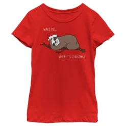 Girl's Lost Gods Christmas Wake Me Sloth T-Shirt 8 Girl's Lost Gods Christmas Wake Me Sloth T-Shirt -Wear for all Store GUEST 88dbab3a bff2 441b a666 3b142c232ab4