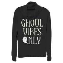 Junior's Lost Gods Halloween Ghoul Vibes Only Cowl Neck Sweatshirt -Wear for all Store GUEST 8eb9e0f8 cb3d 4134 8b9b 07d32525a586