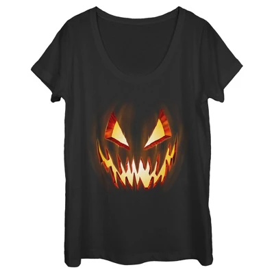 Women's Lost Gods Evil Pumpkin Face Scoop Neck 3 Women's Lost Gods Evil Pumpkin Face Scoop Neck - Image 3