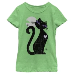 Girl's Lost Gods Halloween Full Moon Cat Heart T-Shirt -Wear for all Store GUEST 96c766ad ce47 423b b485 e1325ae292ba