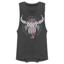 Junior's Lost Gods Fourth Of July Wild & Free Skull Festival Muscle Tee -Wear for all Store GUEST 9a517178 1e8a 46b9 a42f 9f5fdf5eeb34