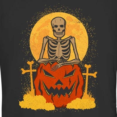 Junior's Lost Gods Halloween Skeleton And Jack-O'-Lantern T-Shirt 1 Junior's Lost Gods Halloween Skeleton And Jack-O'-Lantern T-Shirt