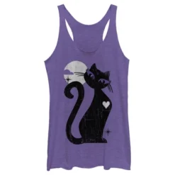 Women's Lost Gods Halloween Full Moon Black Cat Heart Racerback Tank Top -Wear for all Store GUEST 9f96d973 166d 499f a4b9 dfb68b74e327