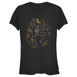 Junior's Lost Gods Halloween Skeleton And Fall Leaves T-Shirt -Wear for all Store GUEST a523e410 8640 43ca 9e24 71669068070e