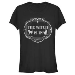 Junior's Lost Gods Halloween The Witch Is In Cats T-Shirt -Wear for all Store GUEST bf5bf18e 1921 4e80 89b5 61c2ed317282