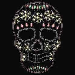 Junior's Lost Gods Halloween Sugar Skull Cowl Neck Sweatshirt