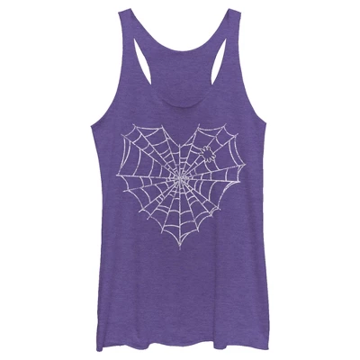 Women's Lost Gods Halloween Heart Spider Web Racerback Tank Top 5 Women's Lost Gods Halloween Heart Spider Web Racerback Tank Top - Image 5