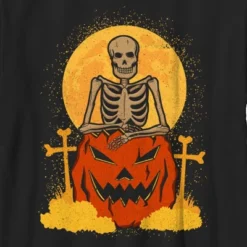 Boy's Lost Gods Halloween Skeleton And Jack-O'-Lantern T-Shirt