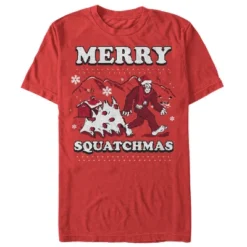 Men's Lost Gods Merry Christmas Big Foot Cartoon T-Shirt -Wear for all Store GUEST c841cf4e 2837 4428 adff 3e3c0331319a