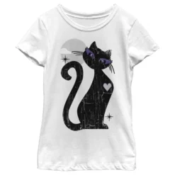 Girl's Lost Gods Halloween Full Moon Cat Heart T-Shirt -Wear for all Store GUEST c8ca2680 b0d5 4e0a b062 e18cbff70c8d