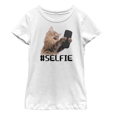 Girl's Lost Gods Cat Selfie T-Shirt 3 Girl's Lost Gods Cat Selfie T-Shirt - Image 3
