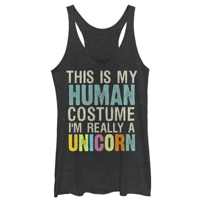 Women's Lost Gods Unicorn In Human Costume Racerback Tank Top 3 Women's Lost Gods Unicorn In Human Costume Racerback Tank Top - Image 3
