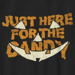 Boy's Lost Gods Halloween Just Here For The Candy Jack-O'-Lantern T-Shirt