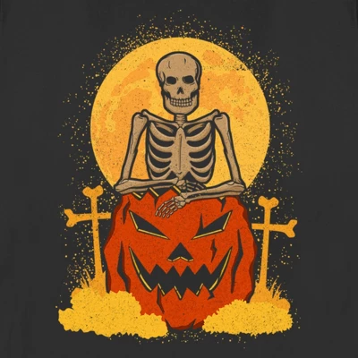 Women's Lost Gods Halloween Skeleton And Jack-O'-Lantern T-Shirt 1 Women's Lost Gods Halloween Skeleton And Jack-O'-Lantern T-Shirt