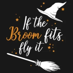 Girl's Lost Gods Halloween If The Broom Fits Fly It T-Shirt